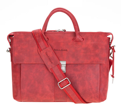 Wizard 14-Inch Leather Laptop Briefcase