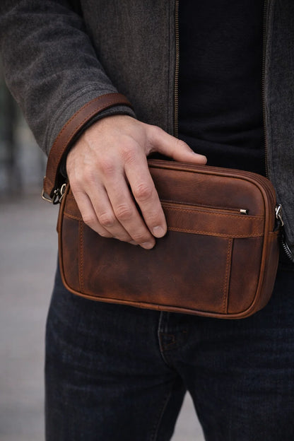 Forge Leather Locking Wristlet Clutch