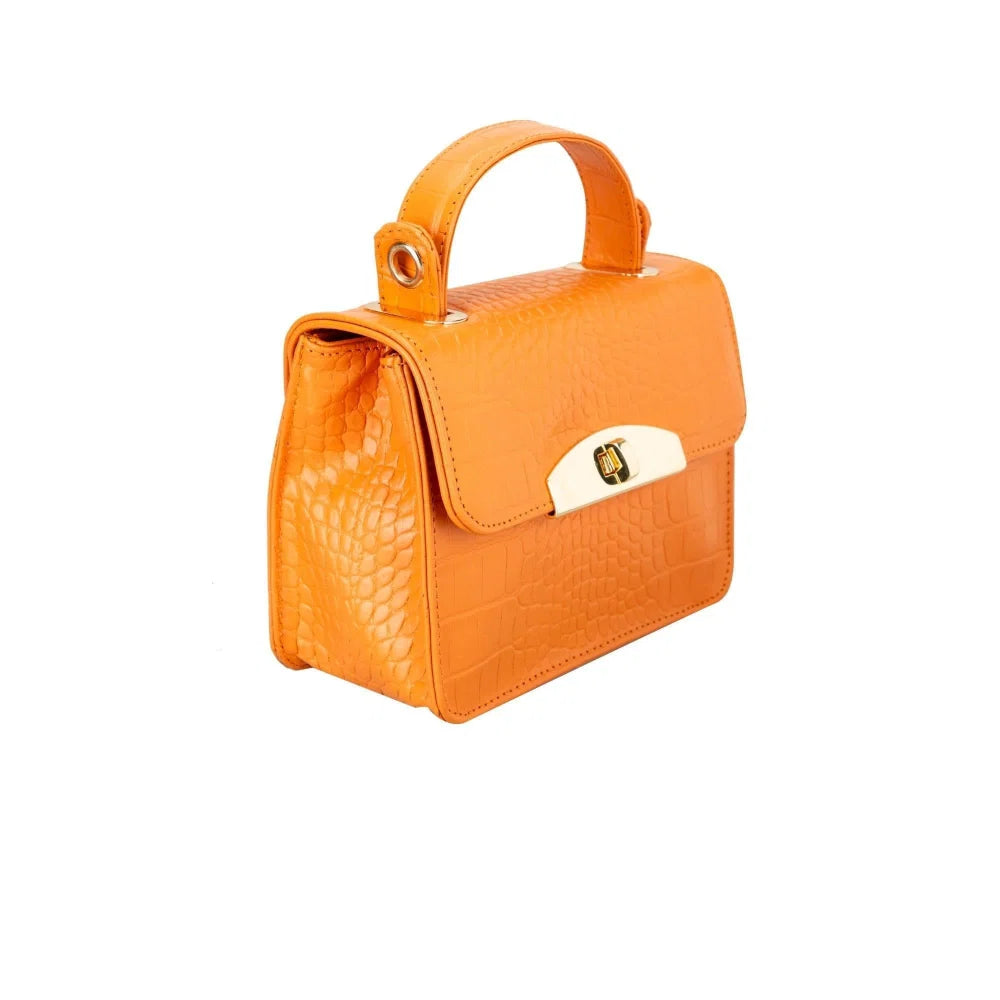 Bouletta Alisha Geniune Leather Women’s Bag Orange Croc