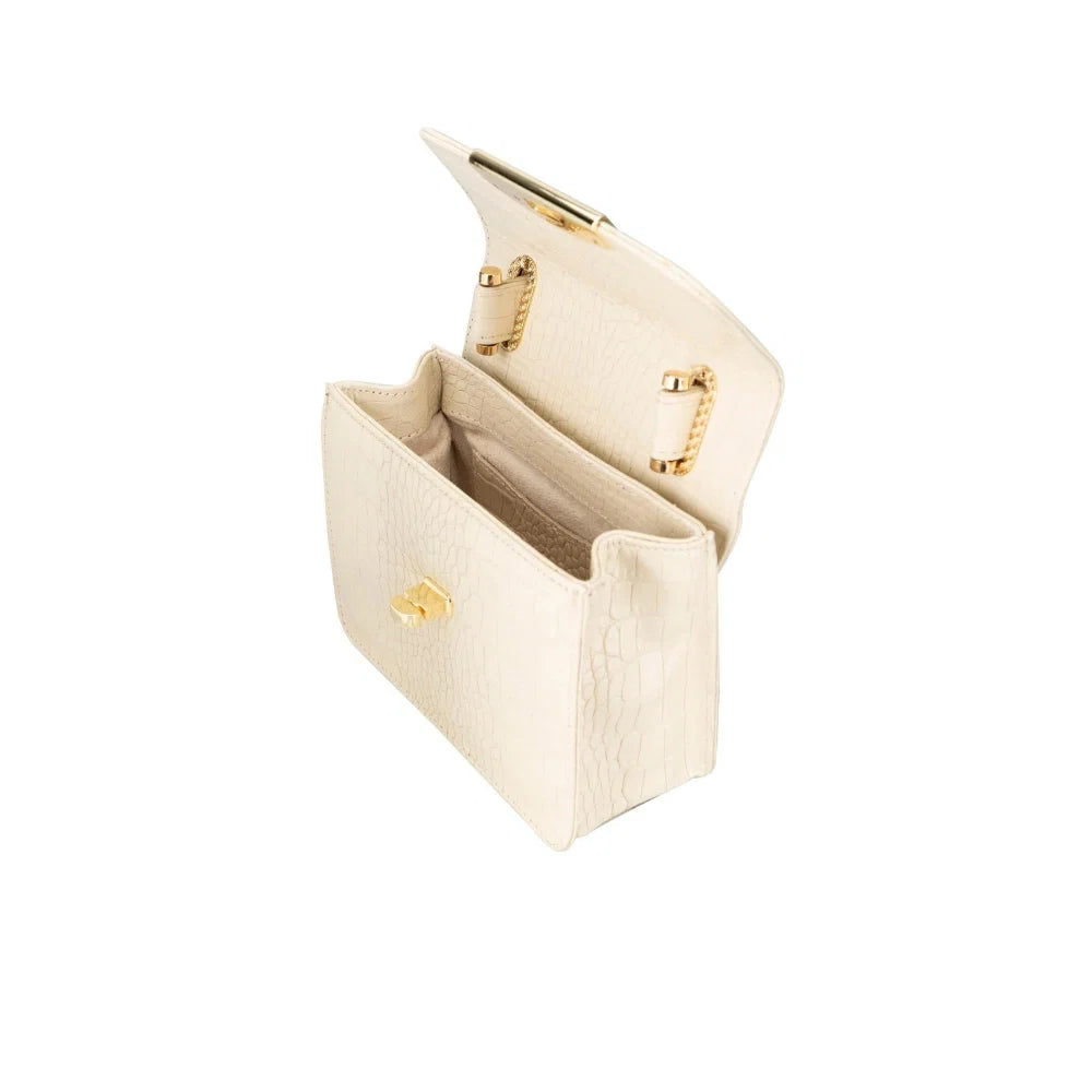 Bouletta Alisha Geniune Leather Women’s Bag Ivory Croc