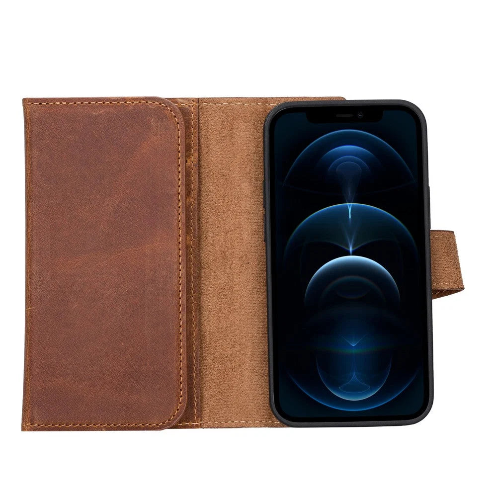 Santa iPhone 13 Mini Leather Detachable Wallet Case