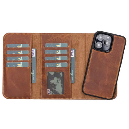 Santa iPhone 13 Pro Detachable Leather Wallet Case
