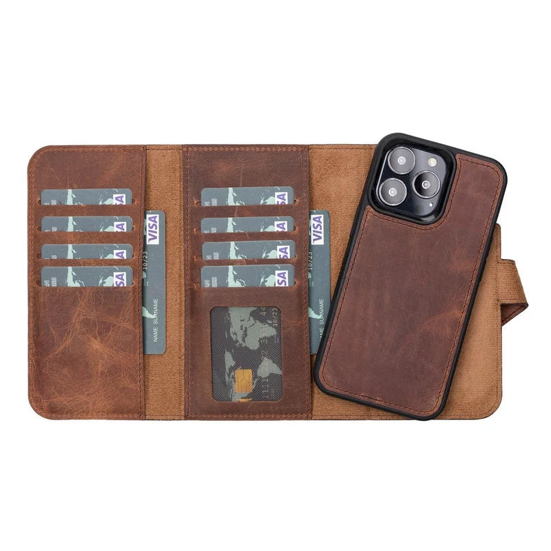 Santa iPhone 13 Pro Leather Detachable Wallet Case