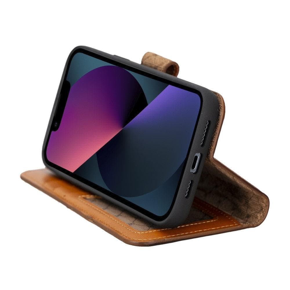 Magic iPhone 14 Darker Color Leather Detachable Wallet Case