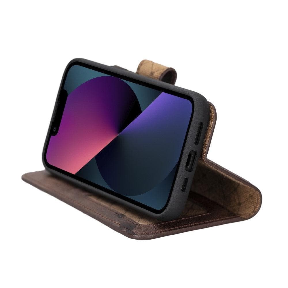 Magic iPhone 14 Plus Darker Color Leather Detachable Wallet Case