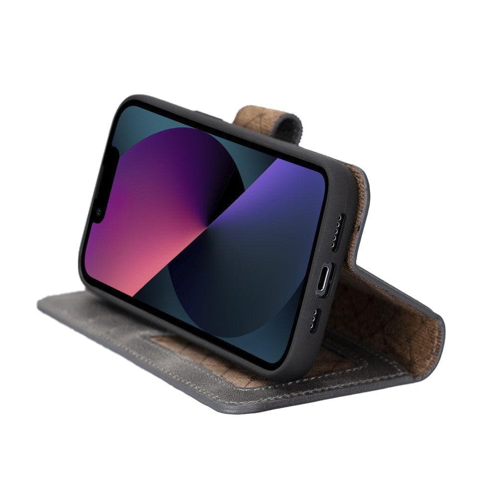 Magic iPhone 14 Plus Darker Color Leather Detachable Wallet Case
