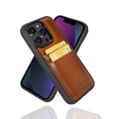 Bouletta Apple iPhone 14 Series Leather Back Cover with Card Holder