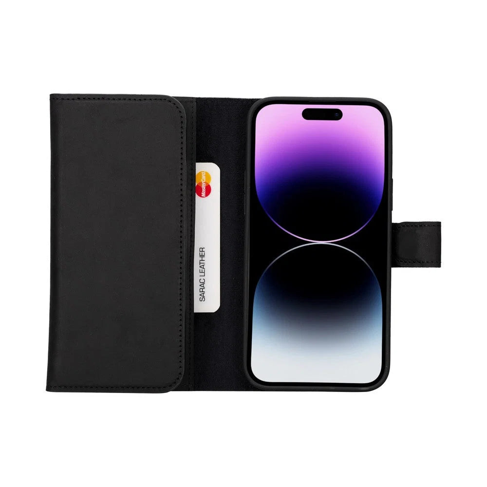 Santa iPhone 15 Leather Detachable Wallet Case