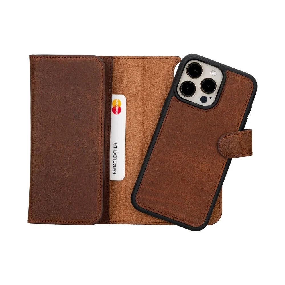 Santa iPhone 15 Pro Max Leather Detachable Wallet Case