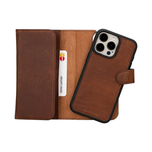 Santa iPhone 15 Pro Max Leather Detachable Wallet Case