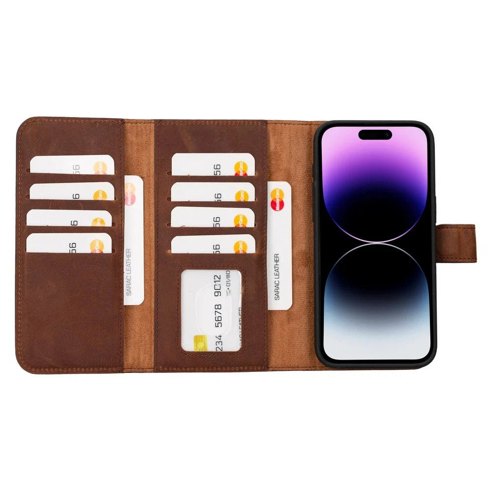 Santa iPhone 15 Pro Max Leather Detachable Wallet Case