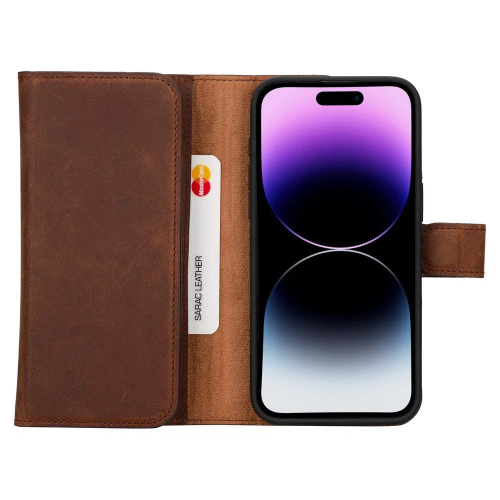 Santa iPhone 15 Pro Max Leather Detachable Wallet Case
