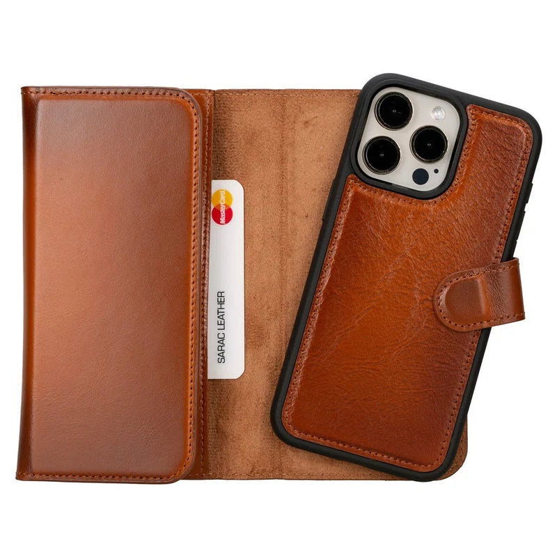 Santa iPhone 15 Pro Max Leather Detachable Wallet Case