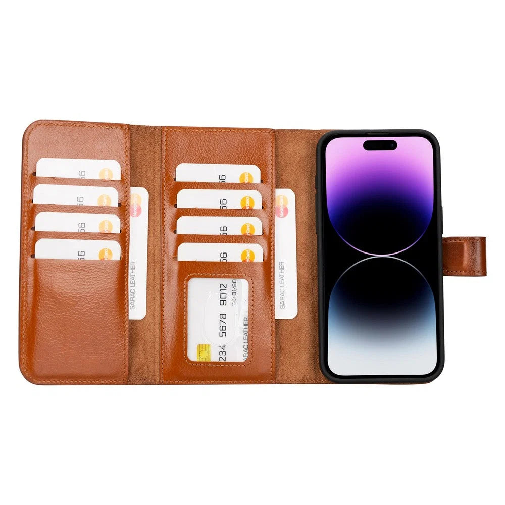Santa iPhone 15 Pro Max Leather Detachable Wallet Case