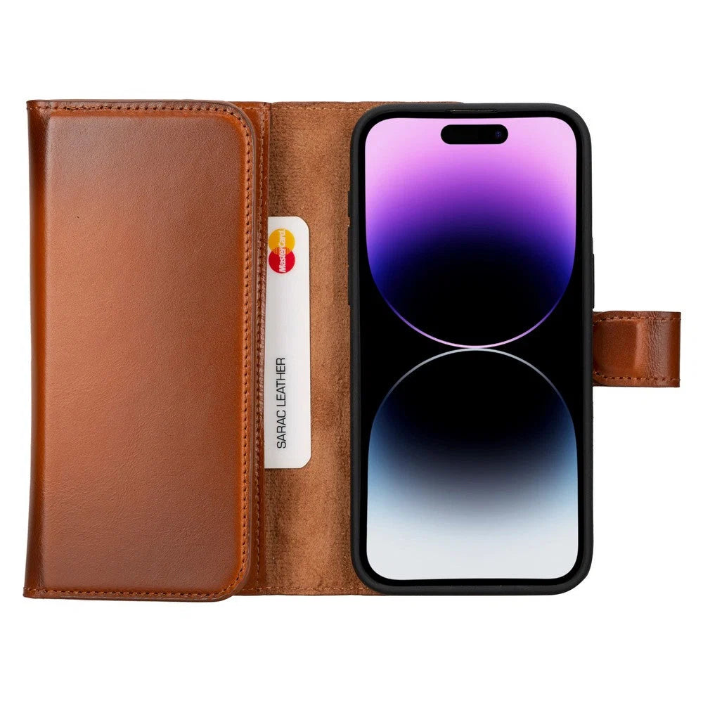 Santa iPhone 15 Pro Max Leather Detachable Wallet Case