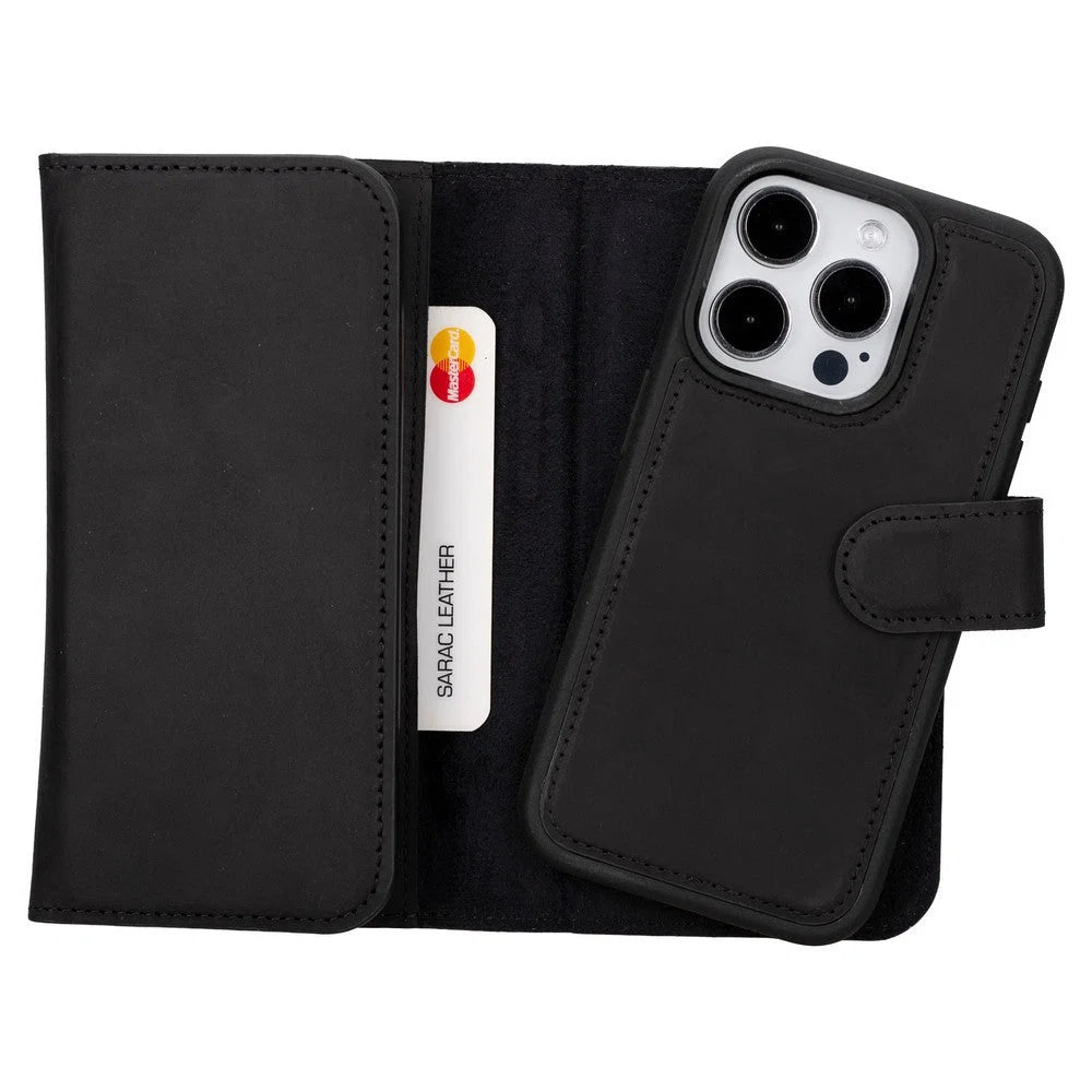 Santa iPhone 15 Pro Leather Detachable Wallet Case