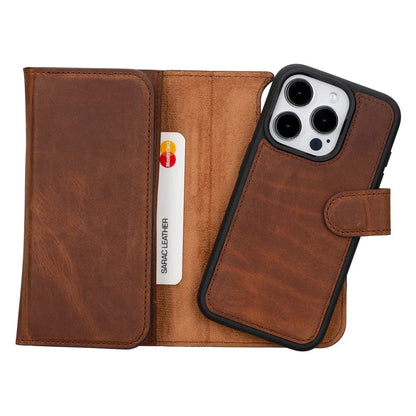 Santa iPhone 15 Pro Detachable Leather Wallet Case