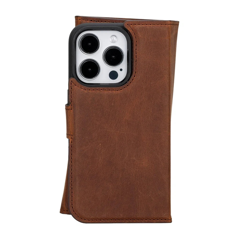 Santa iPhone 15 Pro Leather Detachable Wallet Case