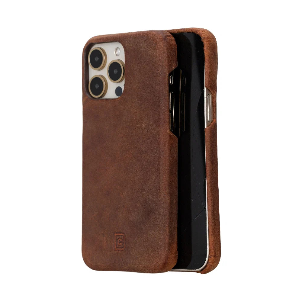 Bouletta Apple iPhone 15 Series Full Leather Coating Back Cover iPhone 15 Pro Max / Antic Brown