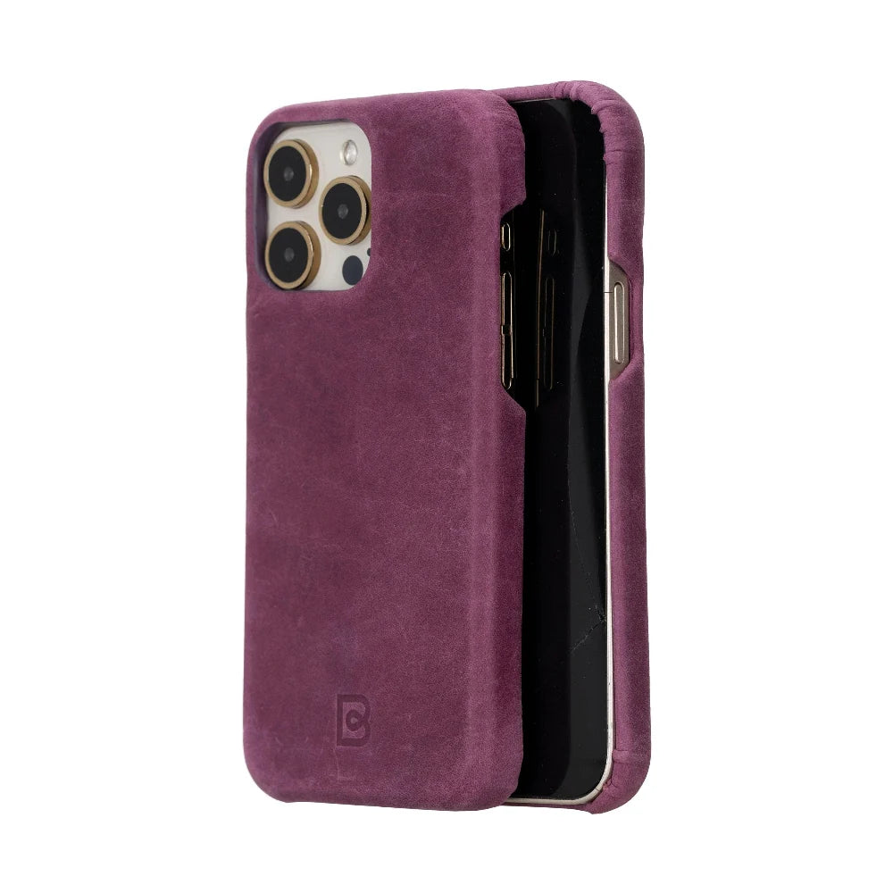 Bouletta Apple iPhone 15 Series Full Leather Coating Back Cover iPhone 15 Pro Max / Purple