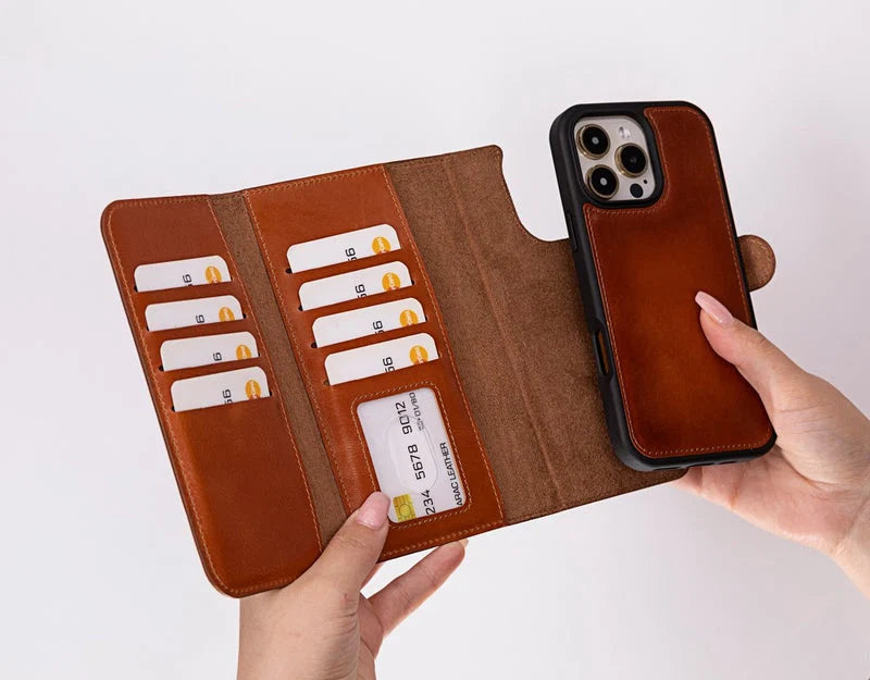Santa iPhone 16 Pro Leather Detachable Wallet Case