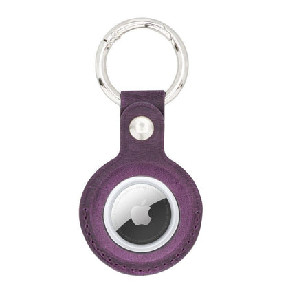 Bouletta Arta Genuine Leather Keychain for Apple Airtag Crazy Purple