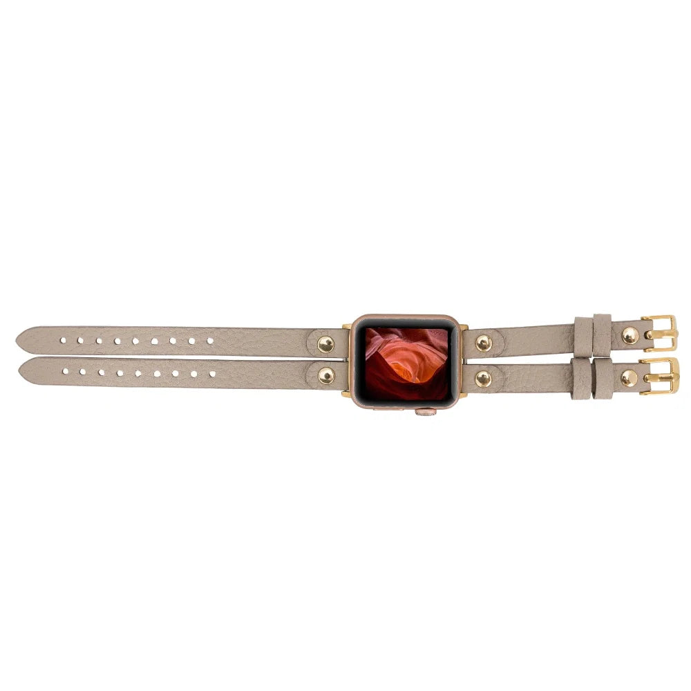 Durham Ely Apple Watch Leather Straps F3 / Silver