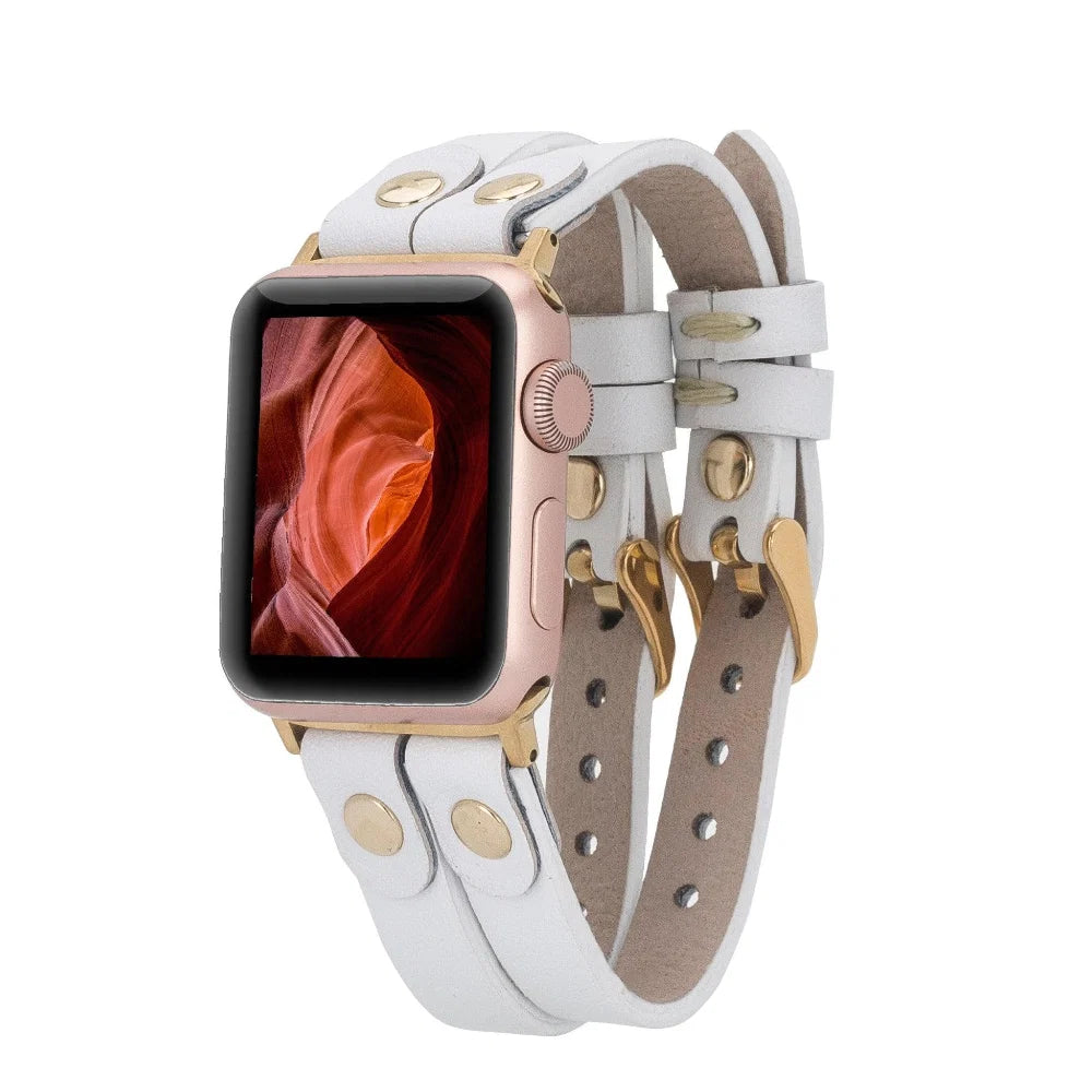 Durham Ely Apple Watch Leather Straps RST2EF / Silver