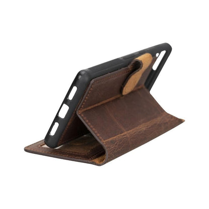 Magic Google Pixel 7 Pro Detachable Leather Wallet Case – Black & Tan