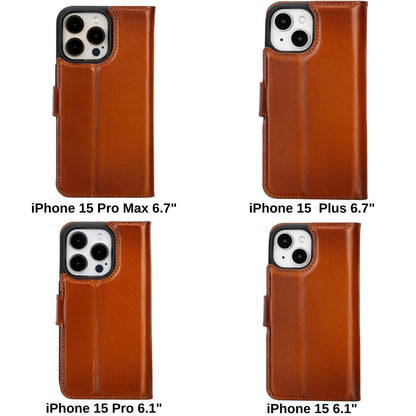 iPhone 15 Series Leather Wallet Case