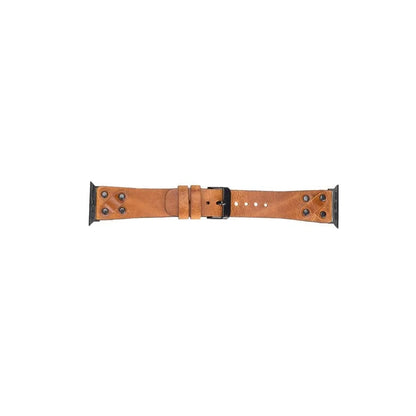 Leather Apple Watch Bands / Cross Style with Black Trok