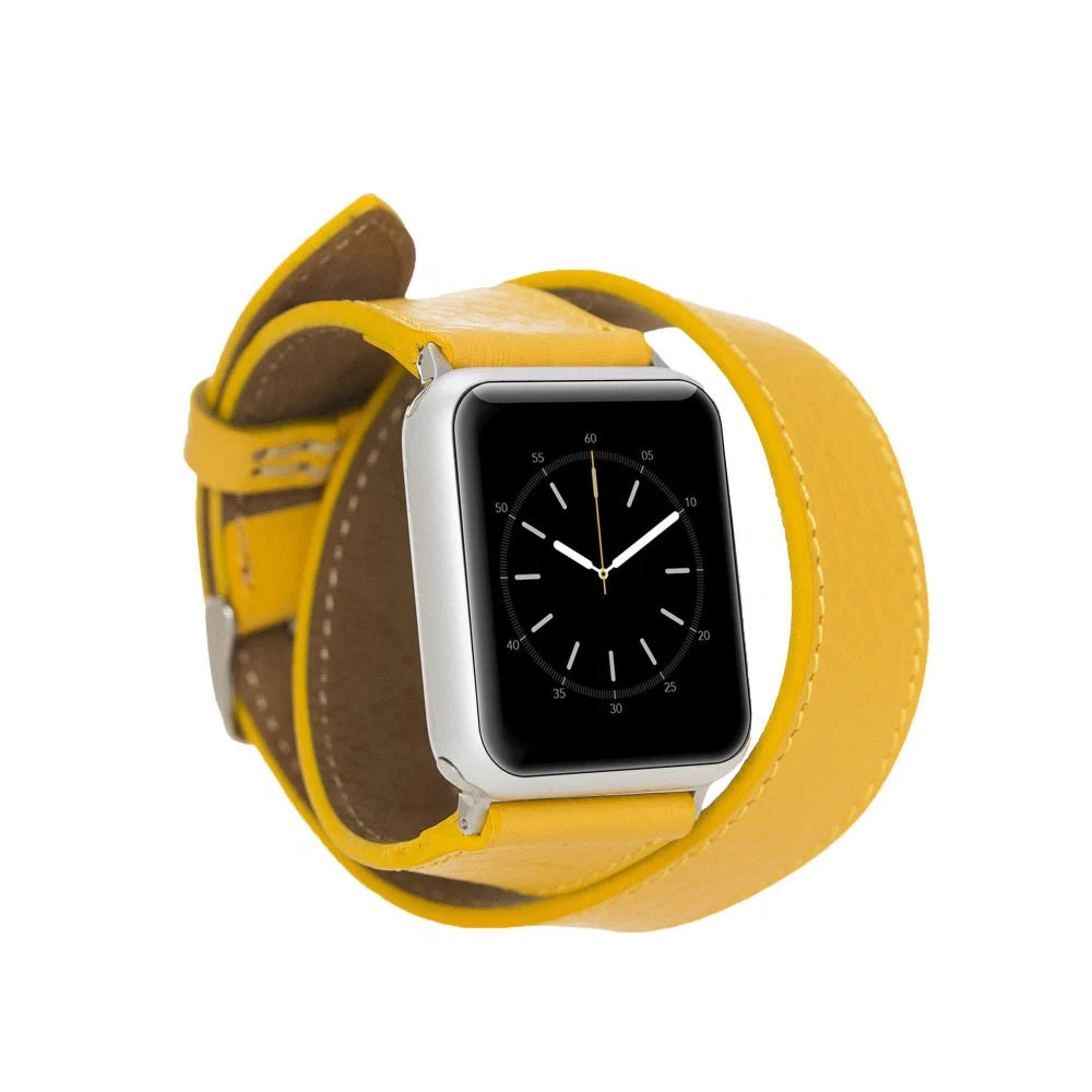 Leather Apple Watch Bands - DT Double Tour Style CP04 Fuşya