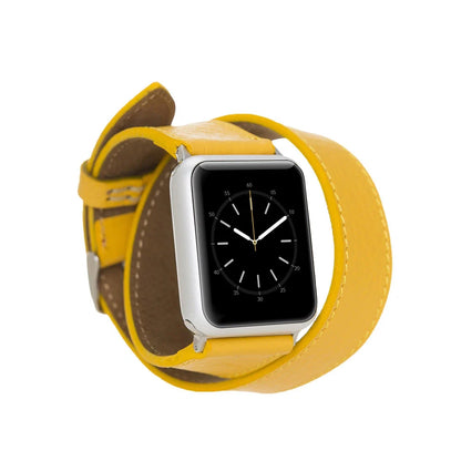 Leather Apple Watch Bands - DT Double Tour Style CP04 Fuşya