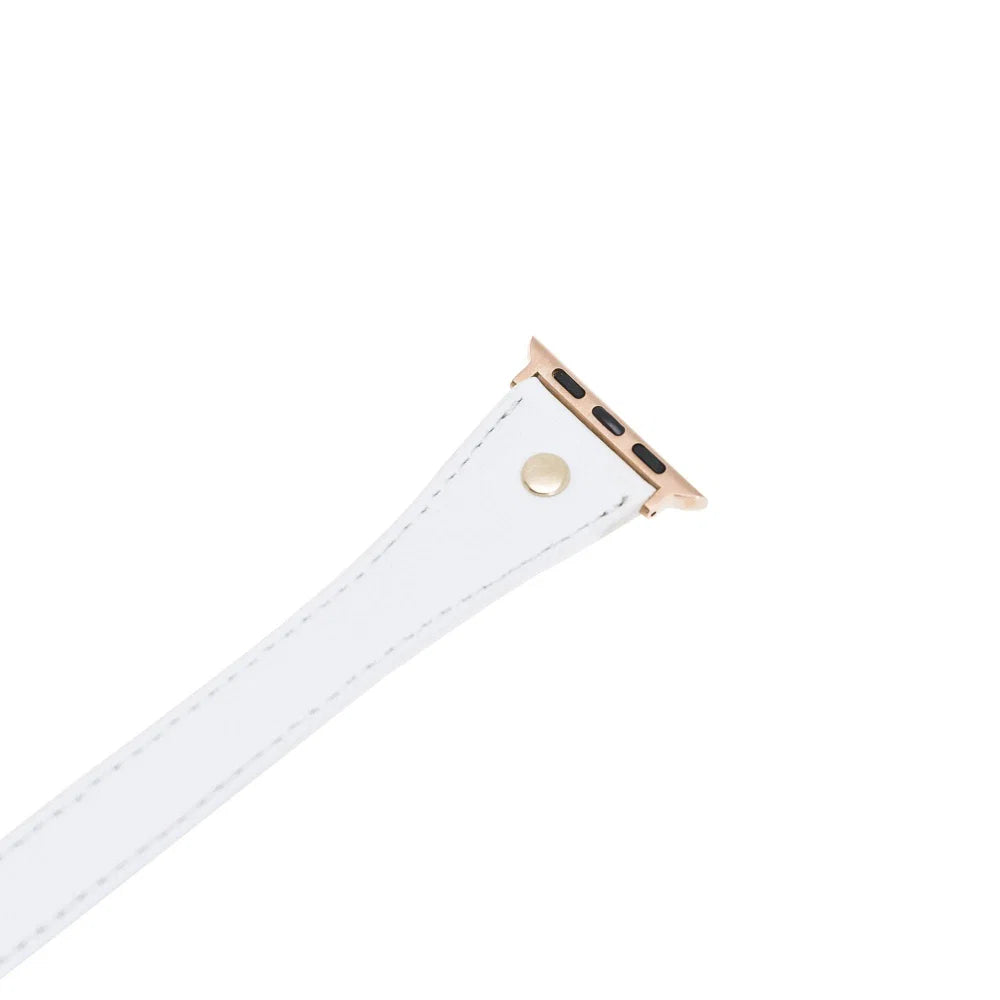 Leather Apple Watch Bands - DTS Double Tour Slim Hector Gold Trok Style