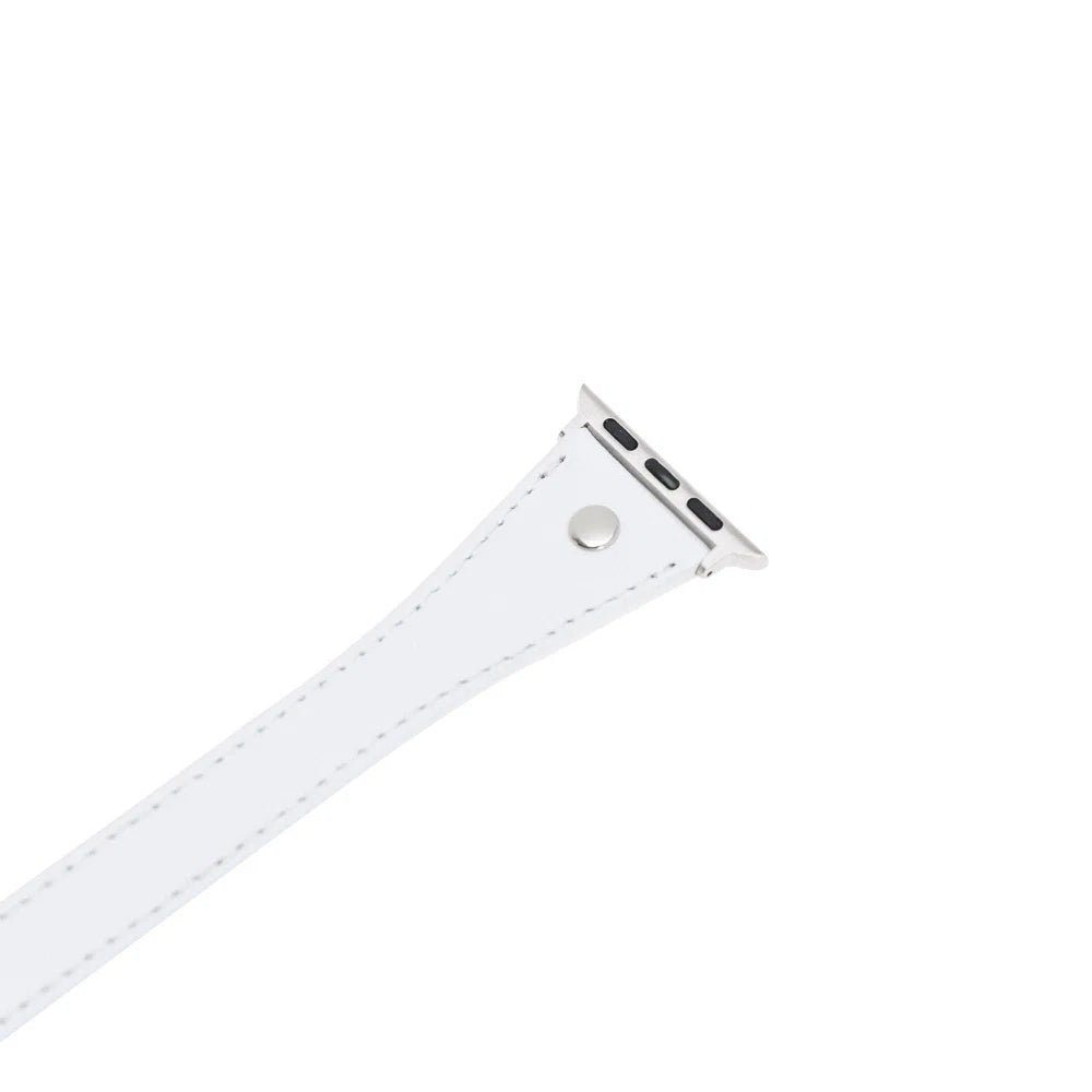 Leather Apple Watch Bands - DTS Double Tour Slim Hector Silver Trok Style