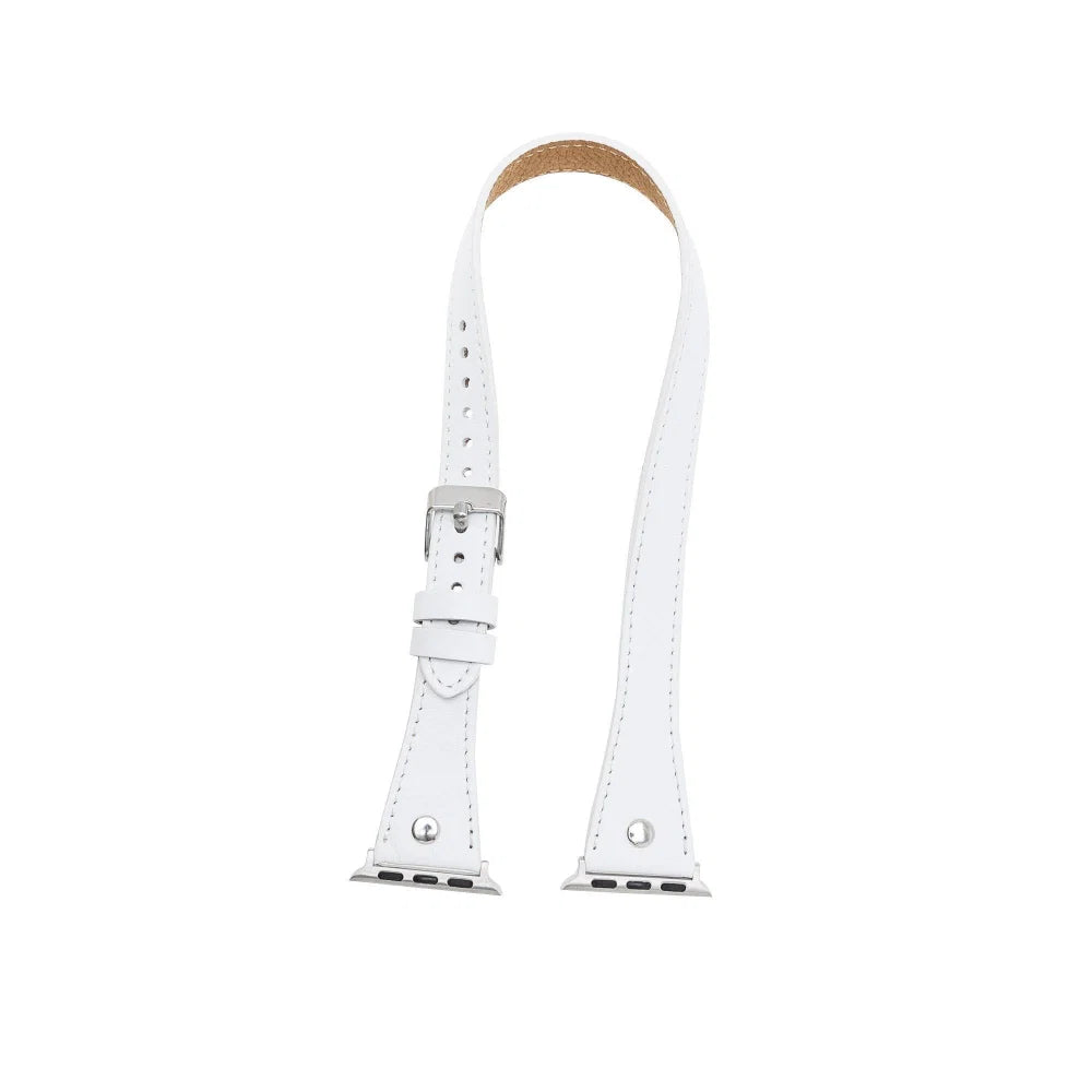 Leather Apple Watch Bands - DTS Double Tour Slim Hector Silver Trok Style
