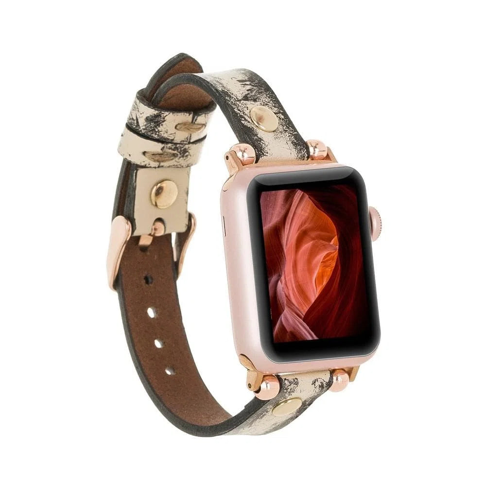 Leather Apple Watch Bands - Ferro Gold Trok Style ERC3