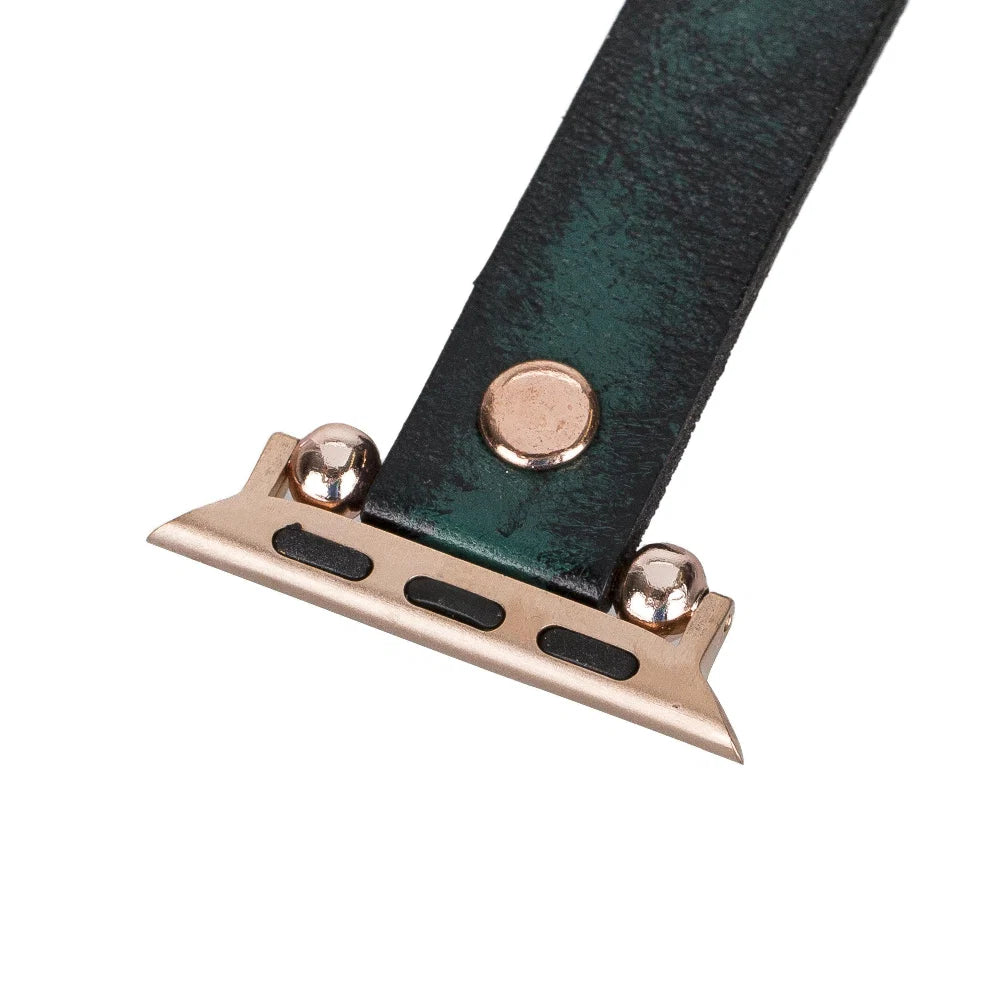 Leather Apple Watch Bands - Ferro Rose Gold Trok Style V12SEF