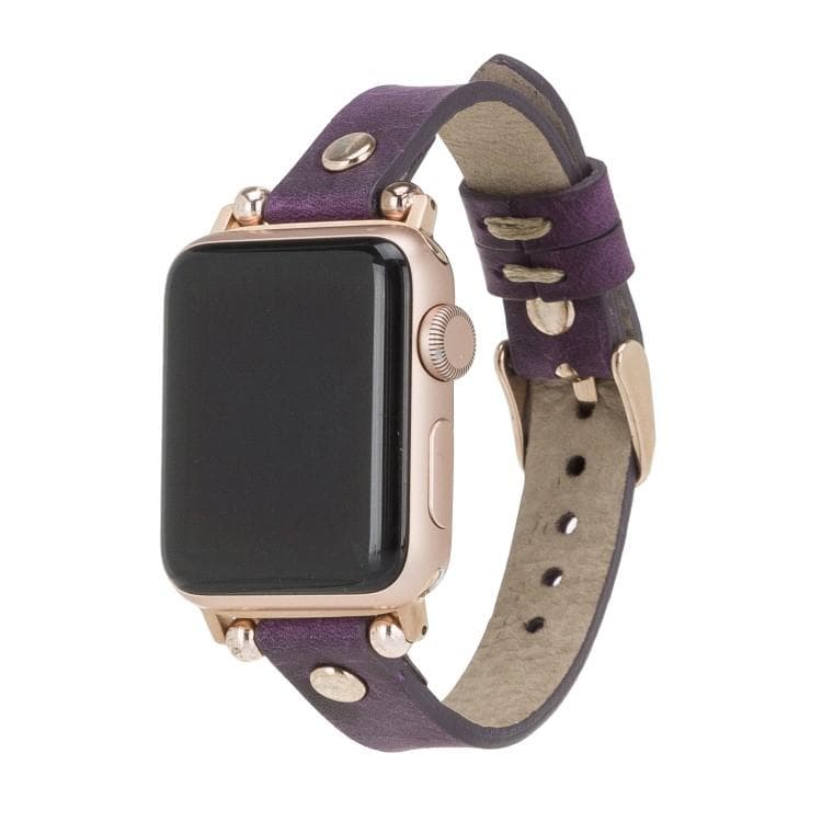 Leather Apple Watch Bands - Ferro Rose Gold Trok Style G7