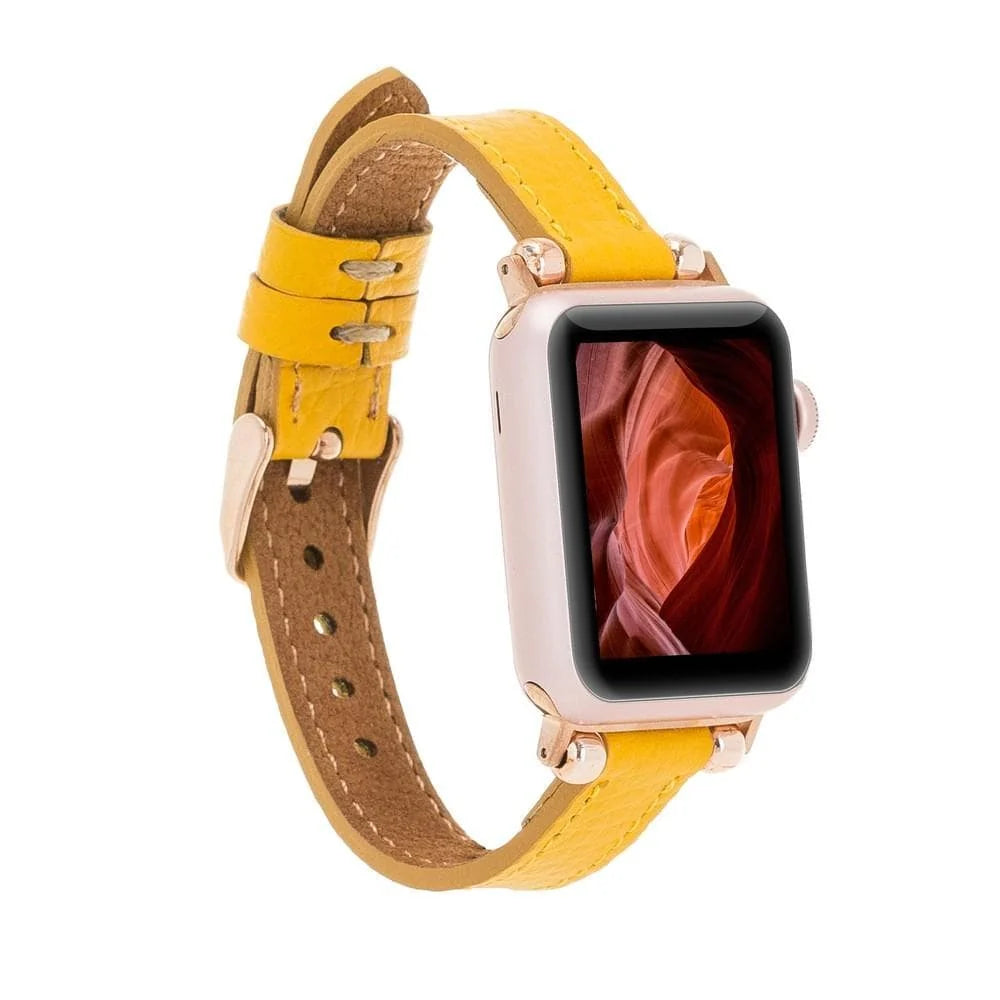 Leather Apple Watch Bands - Ferro Seamy Style BRN7
