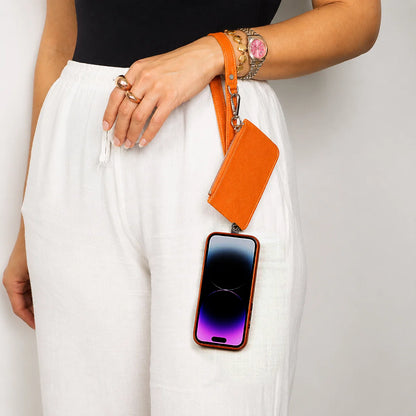 FlexGo PU Phone Strap & Detachable Wallet Set