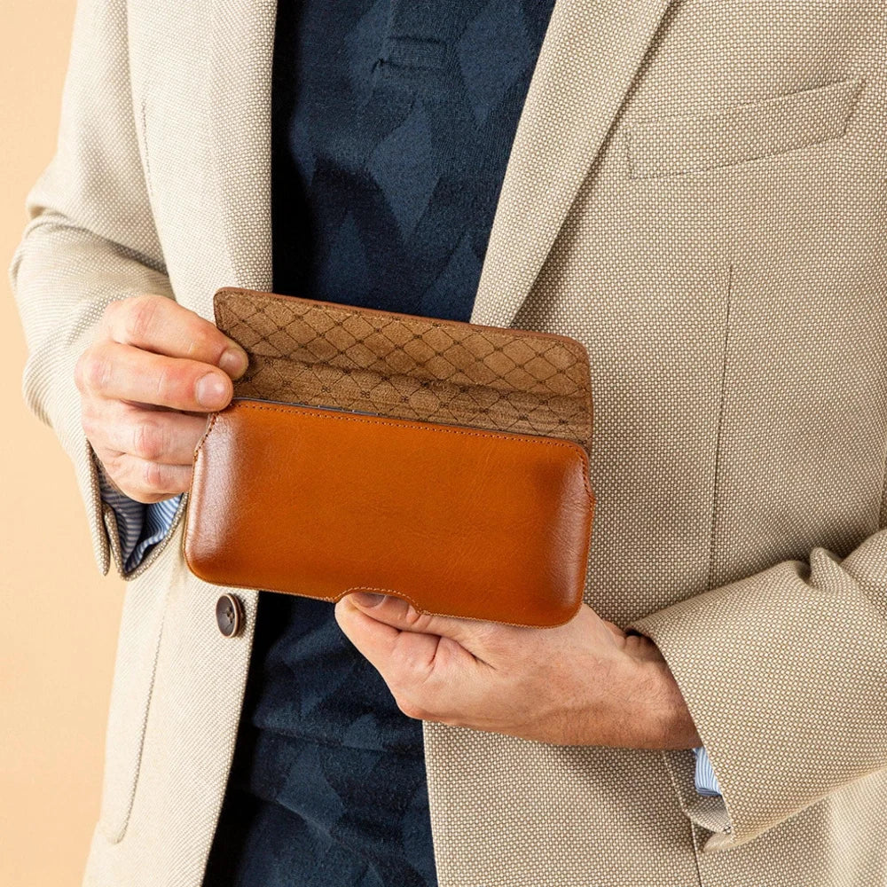  Waist Belt Attachable Leather Case for Men
