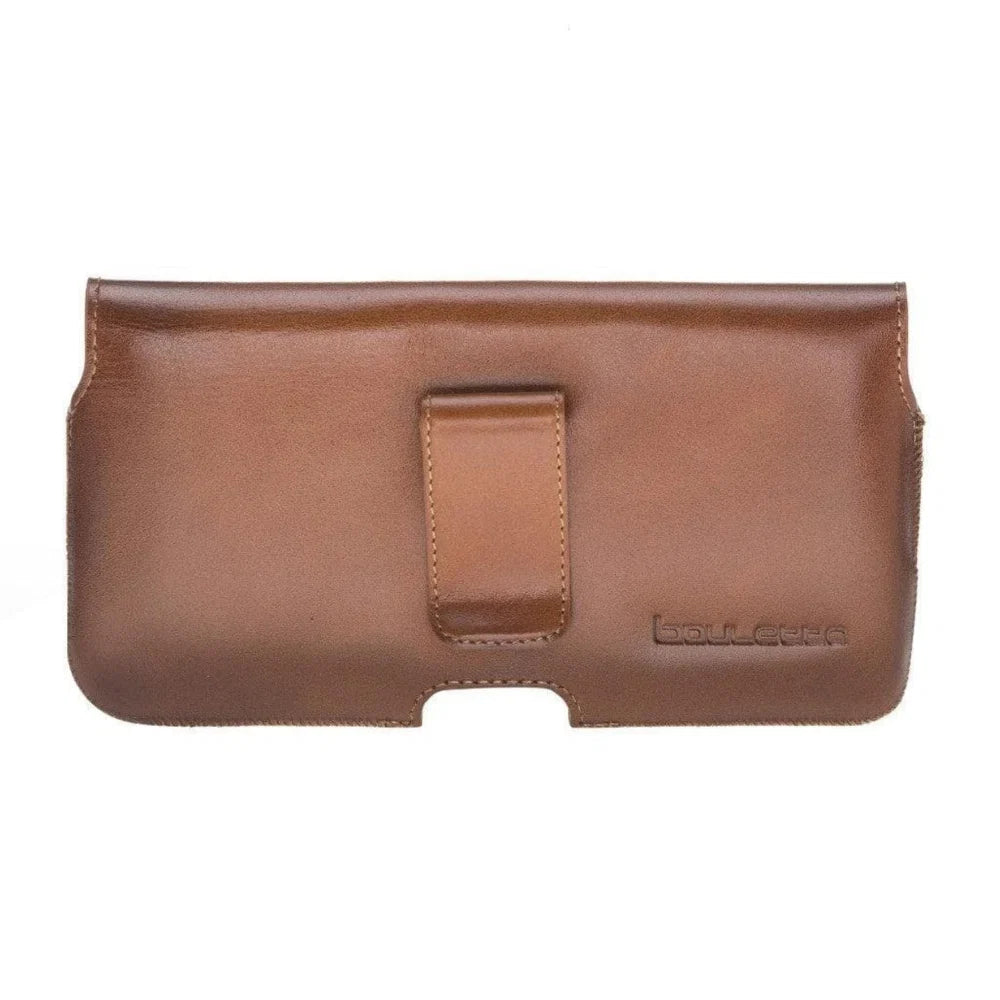  Waist Belt Attachable Leather Case for Men Tan