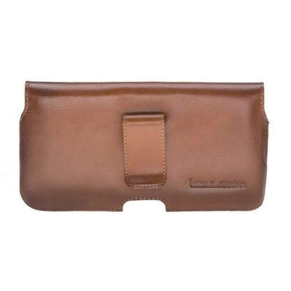  Waist Belt Attachable Leather Case for Men Tan
