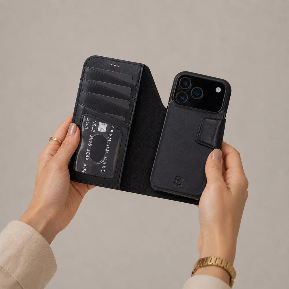 Elite Magic iPhone 17 Pro Max Detachable Leather Wallet Case