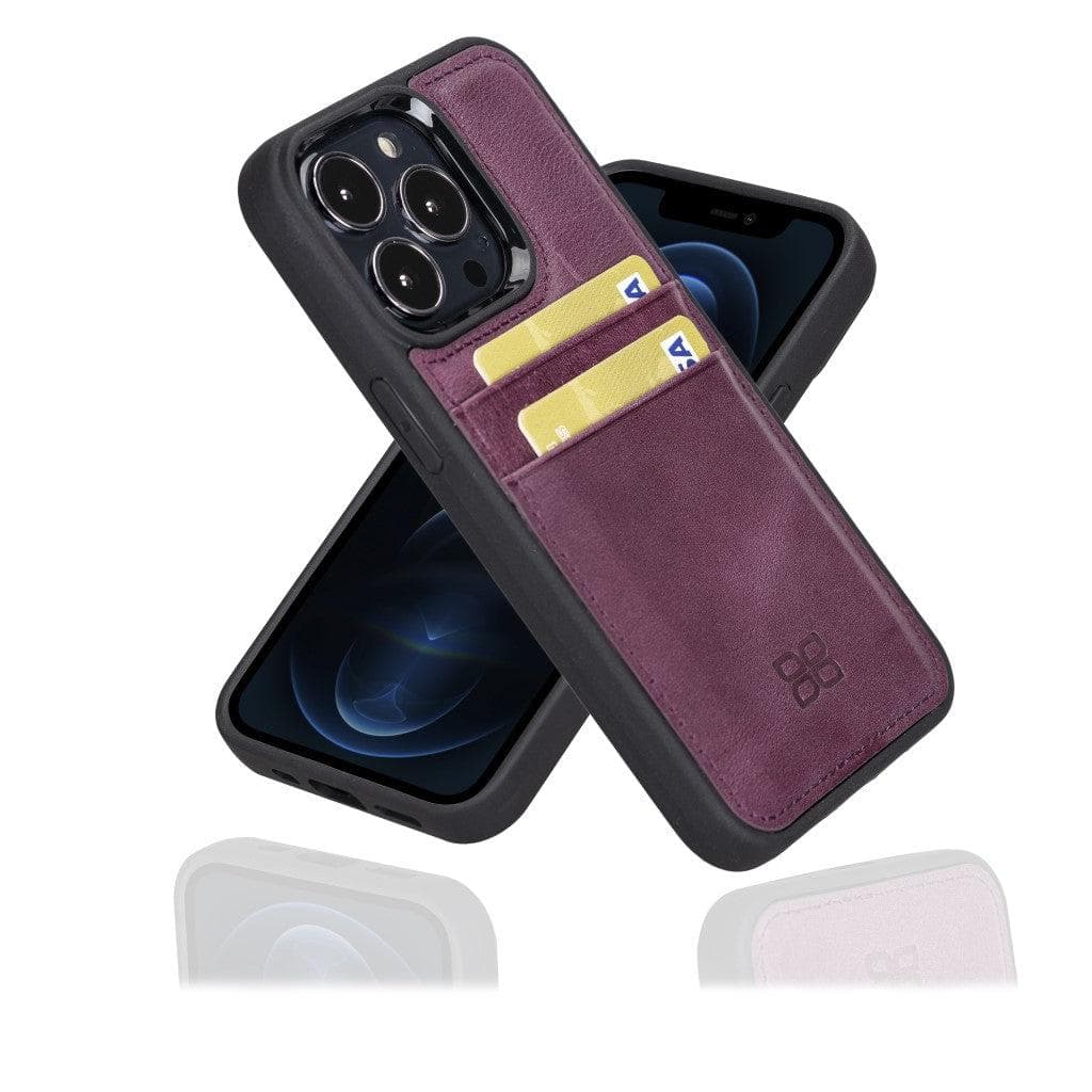 Bouletta Flexible Leather Back Cover with Card Holder for iPhone 13 Series