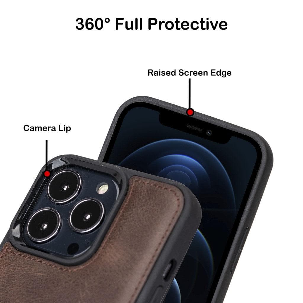 Bouletta Flexible Leather Back Cover with Card Holder for iPhone 13 Series iPhone 13 Pro Max / Pink