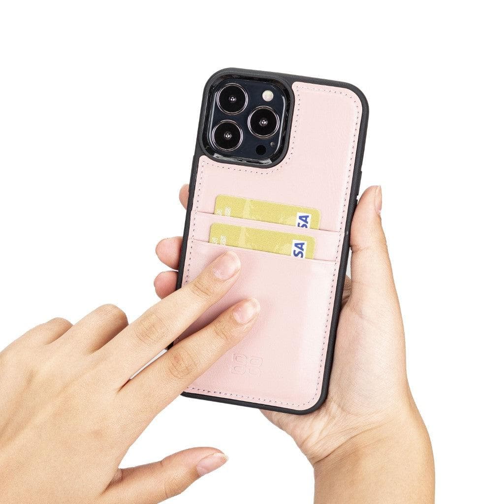 Bouletta Flexible Leather Back Cover with Card Holder for iPhone 13 Series iPhone 13 Pro Max / Black