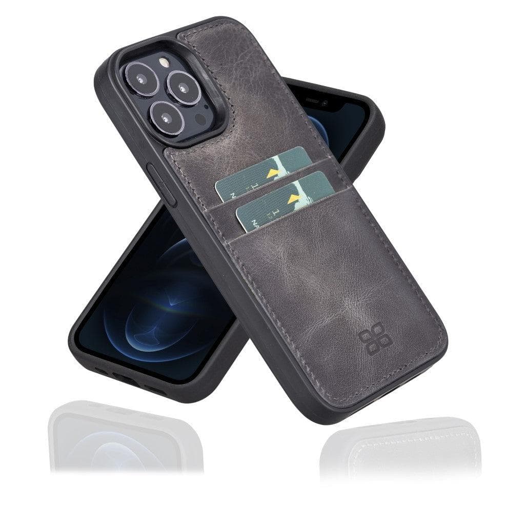 Bouletta Flexible Leather Back Cover with Card Holder for iPhone 13 Series