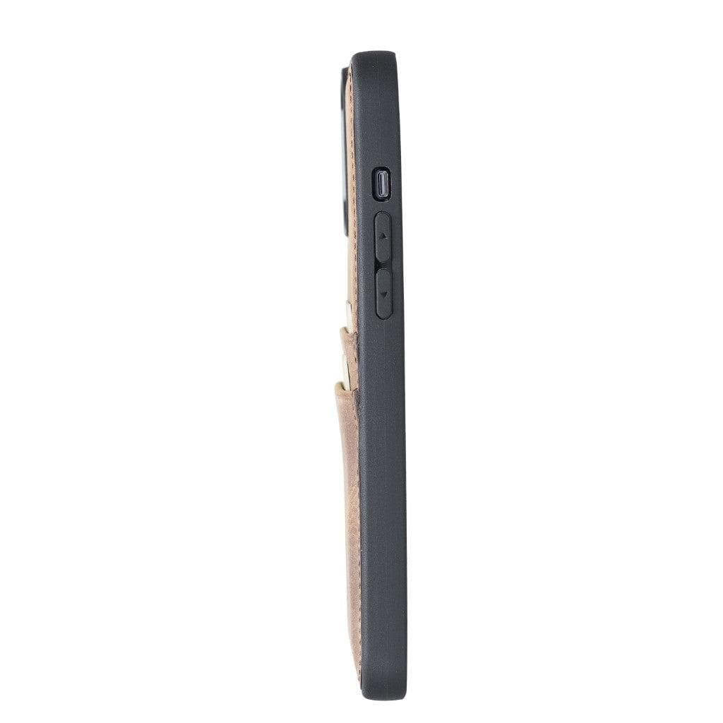 Bouletta Flexible Leather Back Cover with Card Holder for iPhone 13 Series iPhone 13 Pro Max / Tiguan Tan